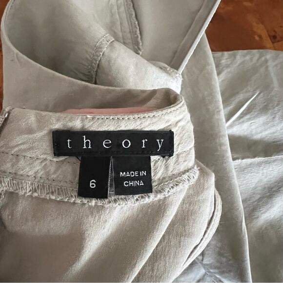 Theory Maydra Linen Blend Sleeveless Dress in Dark Oat - Picture 5 of 8